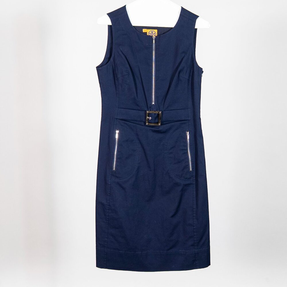 Tory Burch Navy Blue Sleeveless Shift Dress